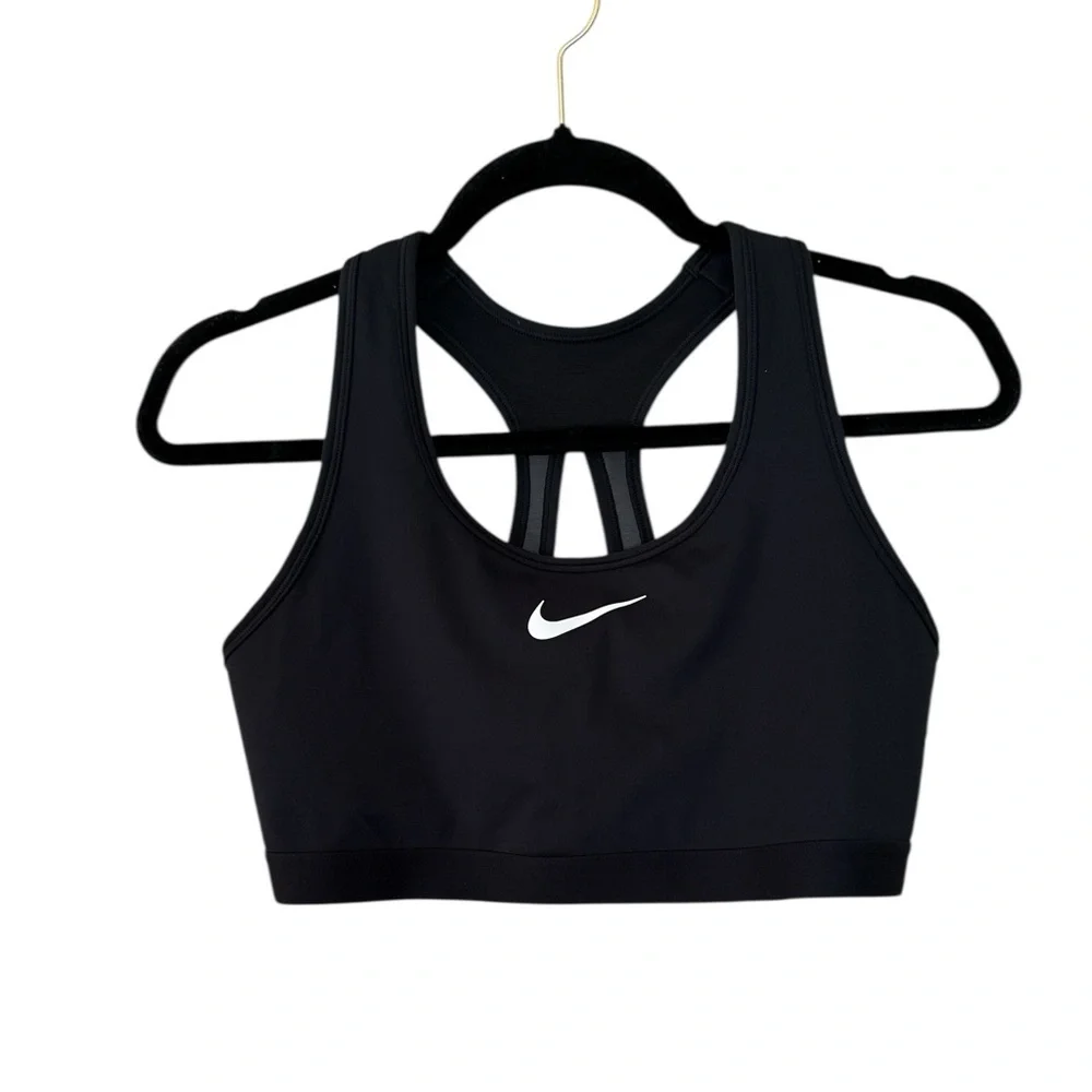 Nike Women's Black Swoosh Sports Bra - Picture 3 of 8